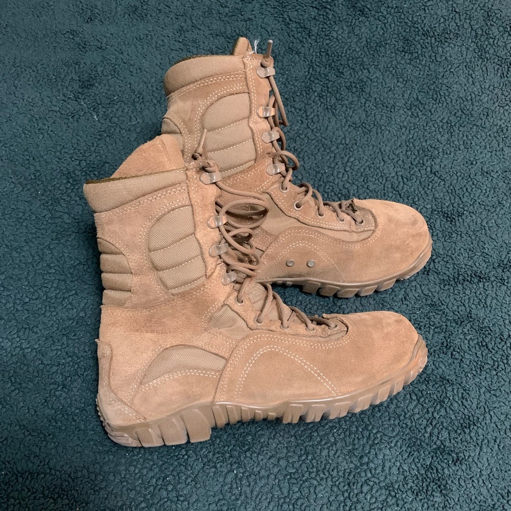 Tan steel toe Belleville boots